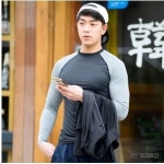 DHO3367BG 남성 래쉬가드 비치웨어 솔리드 티셔츠 : 소울마트
