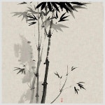 사군자 대나무 한지 난 죽순 동양 수묵화 산수화 파르텔 민속벽지 시트지 롤스크린 : 으뜸데코