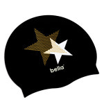 bella 벨라 골드스타 블랙 수영모 실리콘 수영모자 : The bella