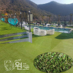 인조잔디 매트 베란다 테라스 시공 1mx10cm P600 : 원그린잔디