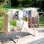 튼튼한 베란다 원룸 스텐 실내 접이식 기숙사 원룸 빨래건조대 6종모음 (일반/후크형) 소형,중형,대형 : 이지스토리