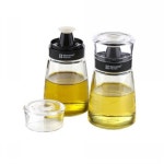 유리 간장 소스 오일병 블랙 160ml 2P 세트 뚜껑 마개 : 필레오샵