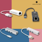 USB to LAN 3.1 3.0 C타입 기가비트 유선랜카드 데스크탑 컴퓨터 노트북 : 한스 팩토리