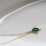 SN182 14K gold 오발비취 목걸이 : 롬디자인