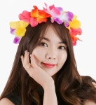 하와이안 하와이 꽃목걸이 레이 팔찌 화관 축제 파티 훌라춤 훌라 댄스 소품 : 글로비스에스