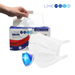 [라인마스크] 국산 귀편한 밴드형 일회용 덴탈마스크  화이트 대형 50매 FDA승인 : 온라인공식인증스토어