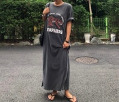 (윰제이) 피그랑 코튼 캐주얼 데일리 나염 롱 원피스 : 윰제이