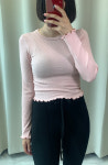 1+1 날라리 셔링 크롭 골지 긴팔 티셔츠 (6color) : 더 플렌티