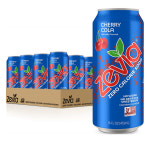 Zevia 제비아 제로 칼로리 체리 콜라 Cherry Cola Zero Calorie Naturally Sweetened 473ml 12캔 : 리치브로스
