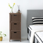 라탄수납장 미니수납장 베란다 부엌 거실 주방선반 3단 틈새수납장 유니크가구 380 : 기린스몰