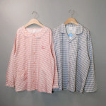 얇은 아사면 커플 면 체크 아름드리 나무 긴소매 잠옷 여성 66 77 88 남성 100 105 : 안나1983 - 바른몰