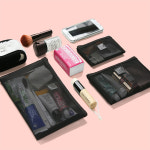 [블랑블랙] 사각 메쉬 파우치 3종 세트 블랙 P116 : 블랑블랙