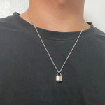 자물쇠 써지컬스틸 목걸이 N134 : 아롬샵