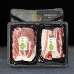 [나주목장] 무항생제 한돈 삼겹살 선물세트 1kg(삼겹살500g+목삼겹 500g) : 친환경팔도