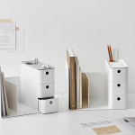 책상위책꽂이 미니 간이 책상 멀티 서랍 3단 책꽂이 정리함 사무실 사무용 책꽂이정리함 : 아베라