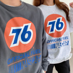 MUS 남녀공용 커플 오버핏 76 프린팅 쭈리 맨투맨 ( 2color ) : 와이샵 YSHOP