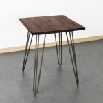 라인 티테이블 2인 사각 원목 상판 철제 엔틱 빈티지 카페 식당 업소용 식탁 의자 : 언니의 의자