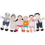 역할 놀이 가족 손인형 동화구연 교구 : 하트투하트