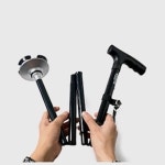 하이메디 휴대용 접이식 노인 지팡이 보행보조기 3단/4단 사이즈 선택 : 차우의료기