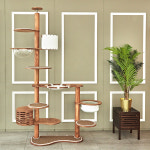 고양이 캣폴 캣타워 고급 원목 풀옵션 하우스 해먹 브릿지H형 : 캣트럴파크