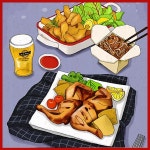 만두 족발 치킨 맥주 파스타 피자 꼬치 감자 식당 파르텔 음식 벽지 시트지 롤스크린 유리 : 으뜸데코