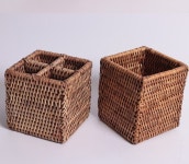 생활의향기 라탄 수저꽂이 연필꽂이 펜꽂이 라탄 다용도 정리함 멀티홀더 2종 : 생활의 향기