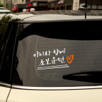 초보운전 스티커 자석 자동차 반사 정사각형 소 노랑 탈부착 A06 병아리 : 원에이엠