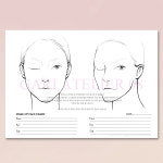 메이크업 페이스차트 Make-up Face chart 국내제작 가로형 스케치북 뷰티일러스트 컬러링북 가리아뜰리에 : Galerie GARI
