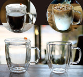 몽주르 동물피규어 커버 진공유리 이중머그(포메라니안 강아지) : 몽주르