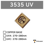 LED SMD UV 3535 UVA 270-280 고휘도 엘이디 UV 3535 살균 자외선 칩 패키지 : 토탈맥