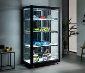 뉴엘에이장식장 1350(블랙)led진열장 유리장 피규어장 건담 타이타닉 에펠탑 : 퍼니처스마트