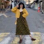 옐로우 스웨터 가디건 원피스 코디세트 : YEYO