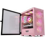 다크플래쉬 DLM21 RGB MESH 강화유리 미니타워 컴퓨터 PC케이스 핑크 : 호연디지털