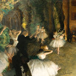 원화사이즈 명화액자 에드가 드가 무대 위에서의 발레 연습 : 유프레임 UFRAME