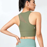 (XL) 헤밍 프러키 메쉬 하이서포트 브라탑 스포츠브라 윗가슴 운동 파인카키 : 헤밍아사야