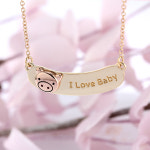 12띠 미아방지 골드 목걸이  G3004 호랑이 용 토끼 14k 18k  아기목걸이 금 : 케니브라운