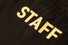 STAFF 프린팅 반팔 카라 티셔츠 스태프티 직원 가게 유니폼 (남녀공용,블랙,무료배송) : 무티크