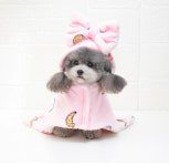강아지 겨울 담요잠옷 망토 쿠션 이불 고양이 애견 망토 리본 (핑크/블루) : 아멜리아펫