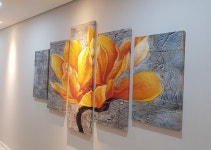 거실그림 액자 벽 인테리어 금나무 사무실 분할 행운을 부르는 금 꽃 나무(5세트 특대형) : 한결같이