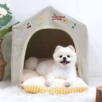 반려동물 브레이크타임 프레임 강아지 하우스 베이지 : 월드잡화점