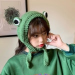 인싸 개구리 귀도리 모자 5color [특이한 머리띠 니트 겨울 귀마개 귀여운 동물] : 갓샵 GODSHOP