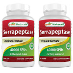 Best Naturals Serrapeptase 베스트 내추럴스 세라펩타제 40000SPUs 90베지캡슐 2팩 : 우토피아