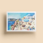 SANTORINI POSTCARD 산토리니 일러스트 손그림 여행 엽서 : slowrise