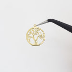 무광 나무 코인 펜던트 [16mm x 18mm] [P0063_MG] : 비즈포유