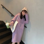 기모 후드 원피스 중간길이 겨울 두꺼운 캐쥬얼 예쁜 옷--23162 : 다조앙