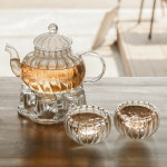 BELLE 아델라인 홈카페 차우리는 내열유리필터 티팟 티세트 : 키친초이스