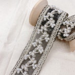 복고풍 진주 자수 레이스 리본 테이프 : 요고조고 패브릭