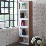 공간활용 좁은집 슬림 너비조절 슬라이딩 코너 확장형 책장 5단 : 벤시아