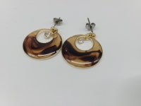 자체제작 호피 레오파드 큐빅 드롭 귀걸이 : 써니원