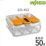 와고 커넥터 221-413 50개봉 3P 모든전선용 WAGO CONNECTOR 원터치 전선연결 독일산 : 모듈샵